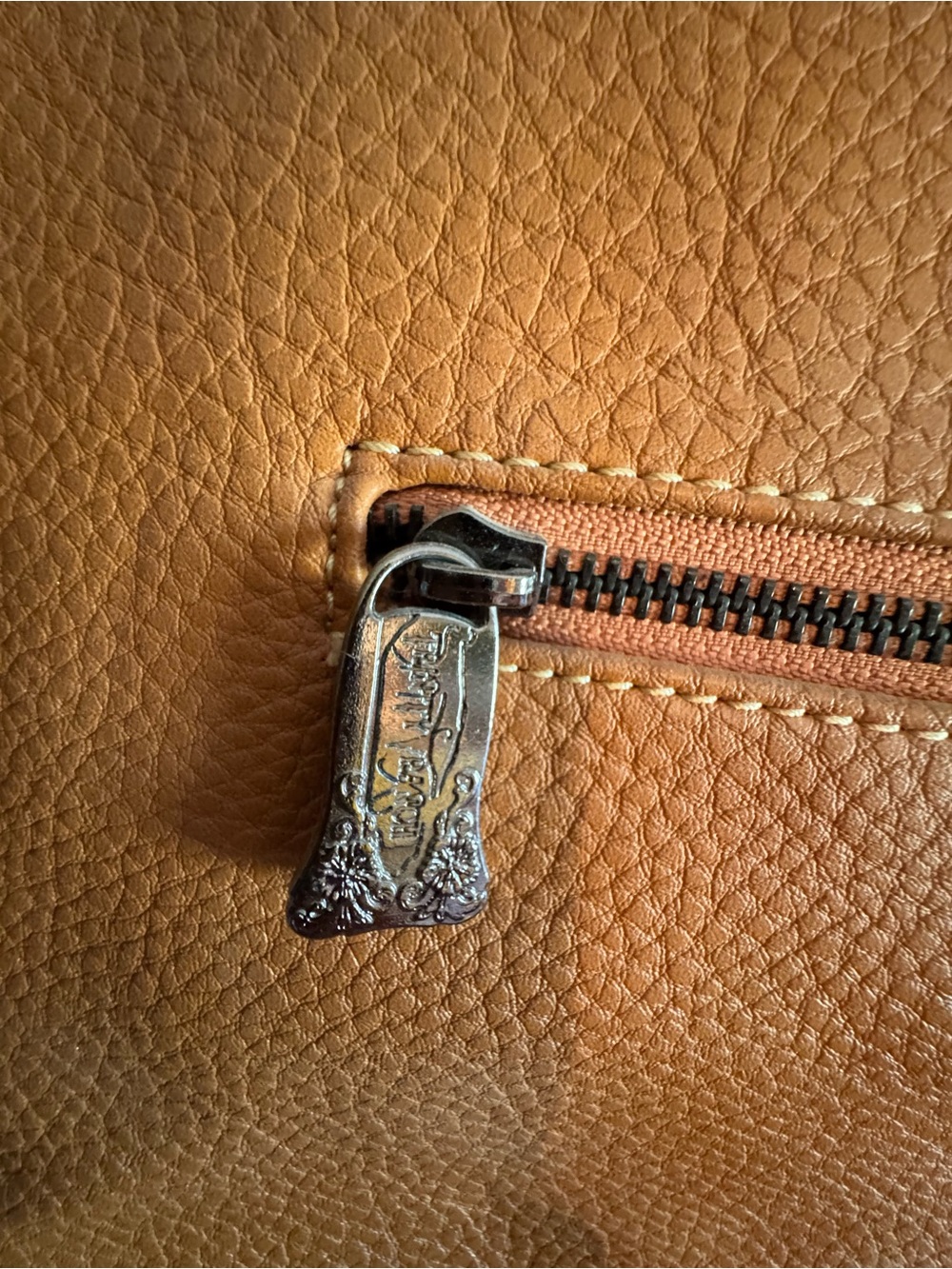 Trinity Ranch Fringed Tan Leather Bag with Turquoise Medallion - Picture 5 of 6
